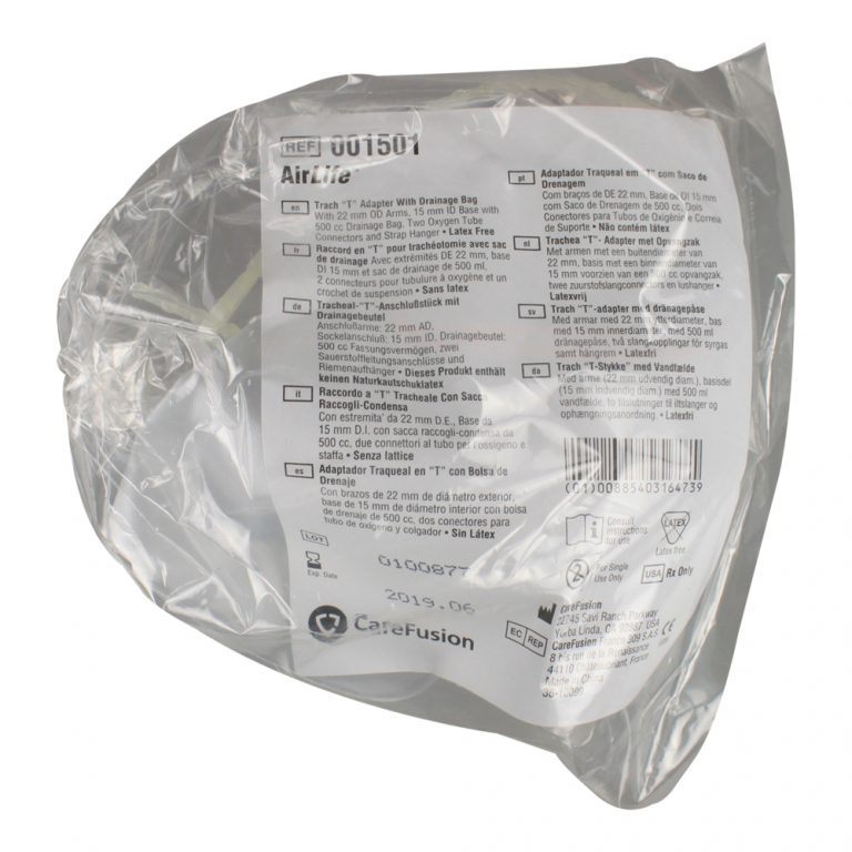 AirLife Aerosol Drainage Tee with .5L Bag and Hanger