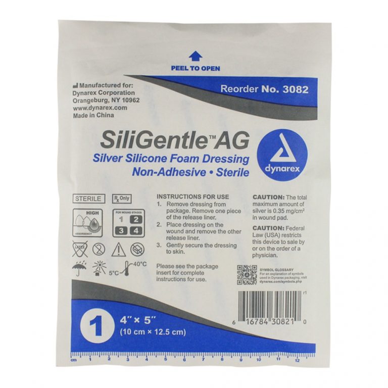 SiliGentle AG Silver Silicone Foam Dressing Non-Adhesive