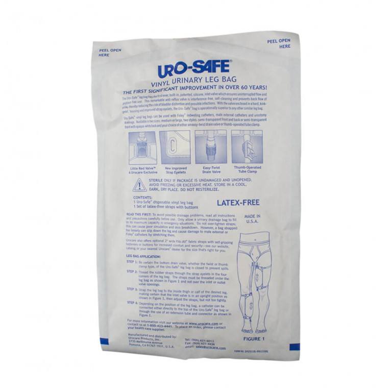 Uro-Safe Disposable Urinary Leg Bag with Thumb Clamp