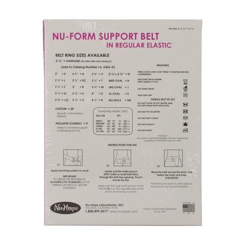 Nu-Form Support Belt, Left Sided Stoma