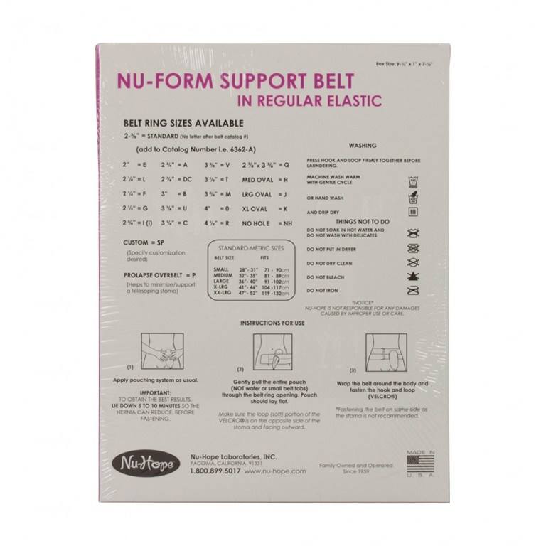 Nu-Form Support Belt, Left Sided Stoma