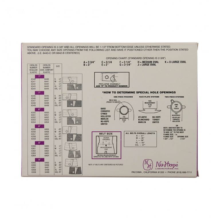 Nu-Form Support Belt, Cool Comfort Elastic, Right Sided Stoma