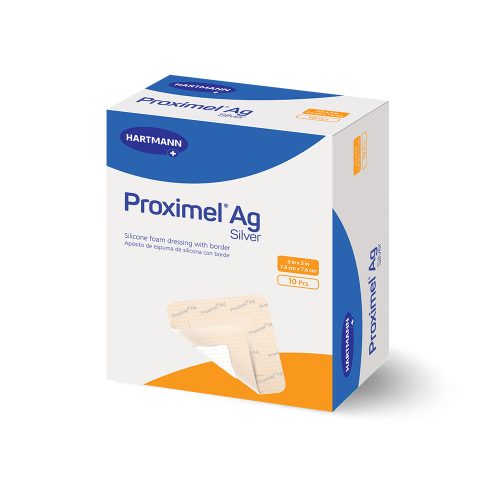 Proximel Ag Silicone Foam Dressing with Border