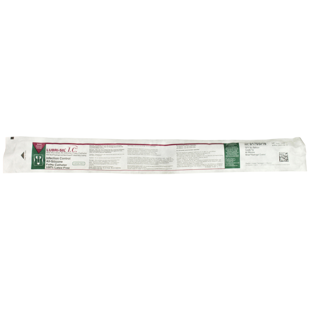 LUBRI-SIL I.C. Antimicrobial 2-Way Coude Silicone Foley Catheter