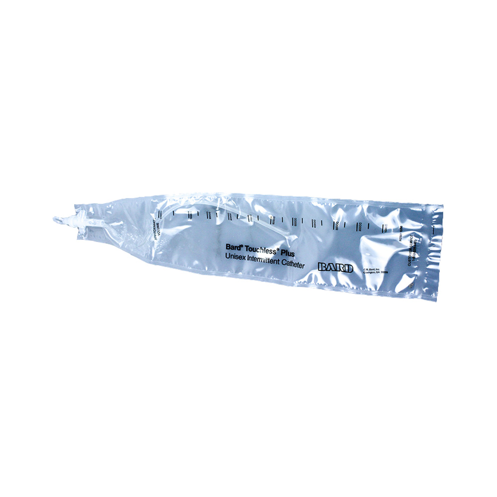 TOUCHLESS Plus Vinyl Coude Intermittent Catheter Kit 1100cc Collection Chamber - No Accessories