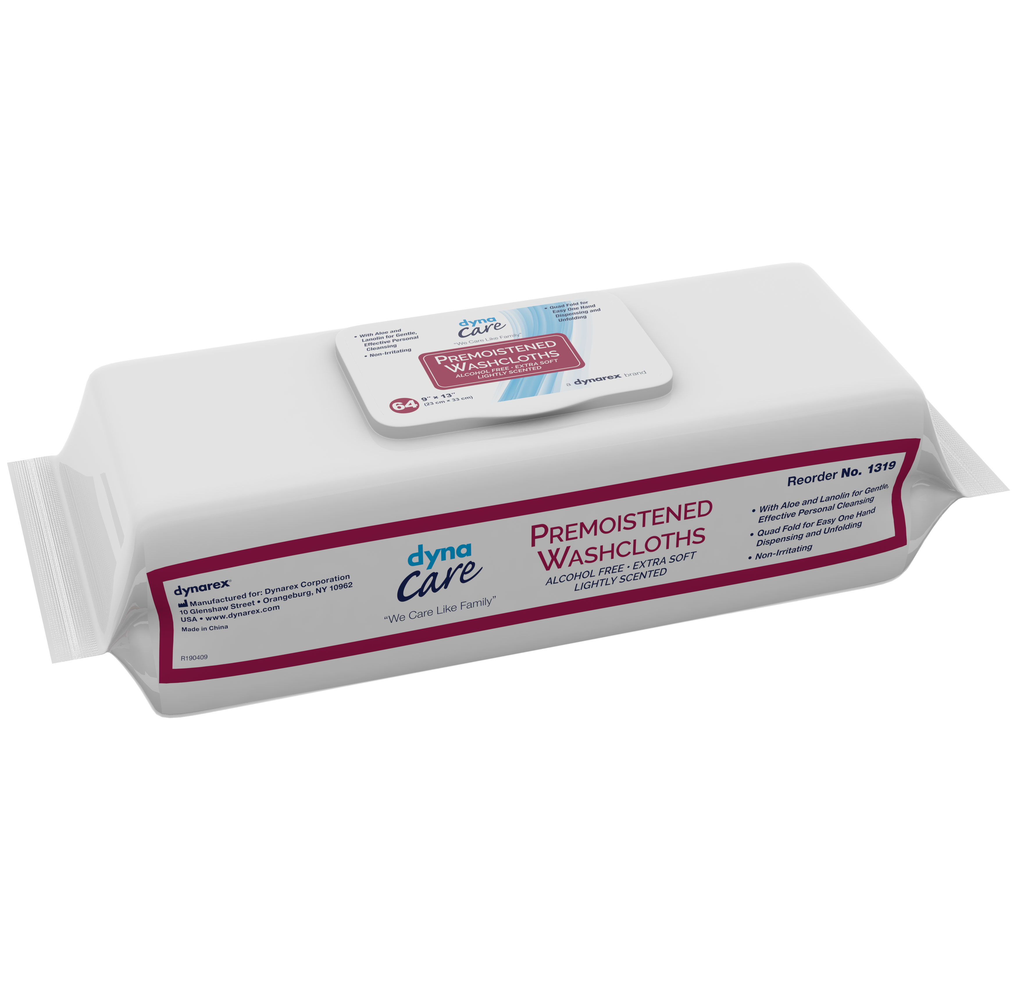 Dynarex DynaCare Personal Cleansing Washcloth (Wet Wipes) - Soft Pack Refills