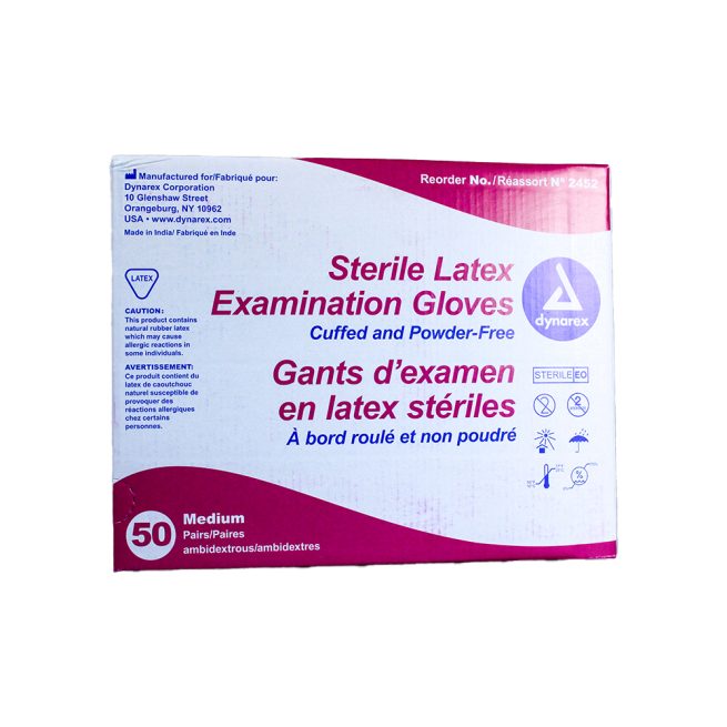 Dynarex Powder Free Latex Exam Gloves
