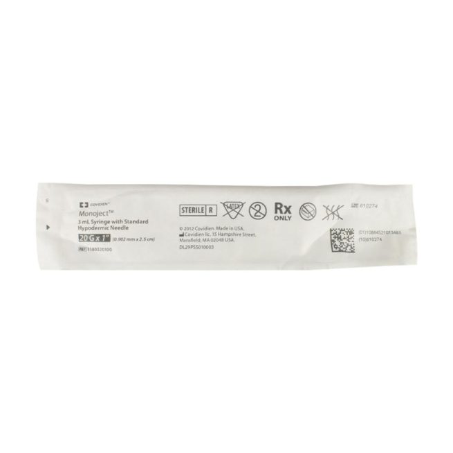 Monoject SoftPack Syringe with Standard Hypodermic Needle